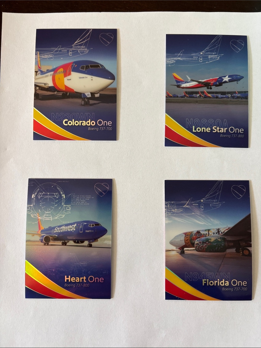 4 Southwest trading cards One, Lone Star One, Heart One & Florida One Art Prints